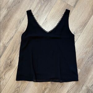 Naked Zebra Black Scalloped Camisole